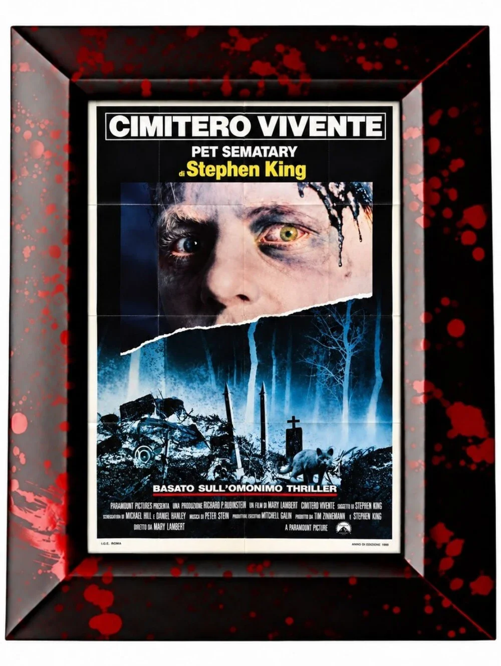 Vintage Horror Bloody Steven King Pet Semetery Cemetery Halloween Retro 80s Art